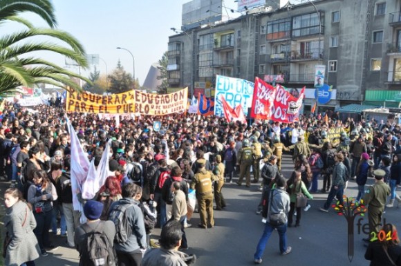 La convocatoria fue hecha, semanas atrás, por la Confederación de Estudiantes de Chile