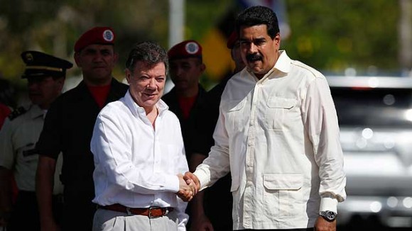 Maduro y Santos en el encuentro bilateral del 22 de julio de 2013. Foto: Reuters