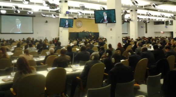 Asamblea de la ONU en Nueva York, durante la intervención del Canciller cubano. Foto: 