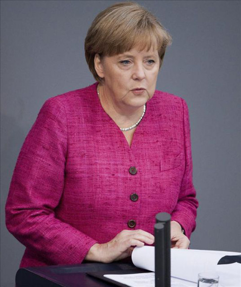 Angela Merkel durante una intervención ante el Bundestag (Parlamento Federal). Foto: Archivo (EFE). 