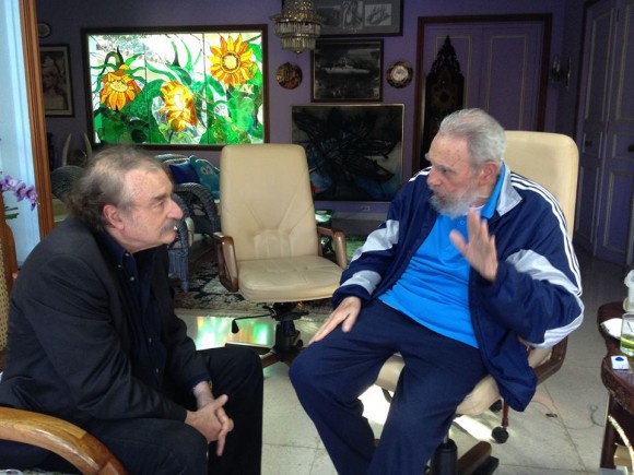 Fidel y Ramonet en La Habana el 13 de diciembre de 2013. Foto: Estudios Revolución