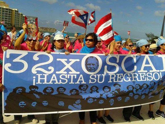 Manifestación a favor de la libertad de Oscar López Rivera. Foto: Archivo (AP). 