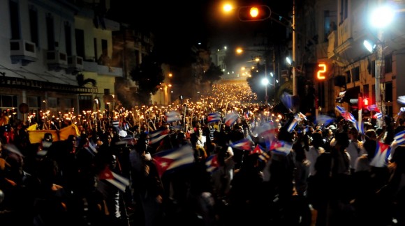 Marcha de las Antorchas en la que participaron dirigentes de la CELAC. Foto: Ladyrene Pérez/ Cubadebate