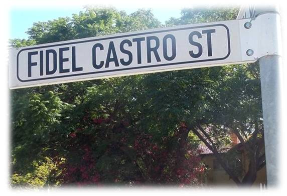 Señalética de la avenida Fidel Castro en la capital de Namibia. Autor: José Alberto Zayas Pérez