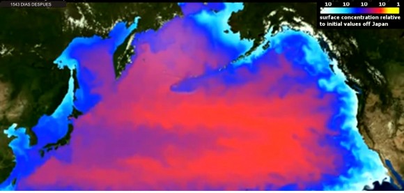 Modelo de simulación de la dispersión a largo plazo de Fukushima.