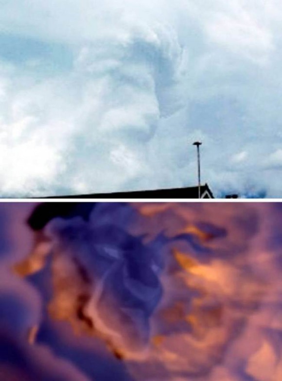 La nube de Cambridgeshire (arriba), es comparable con la escena de El rey León. Foto: SWNS/ Metro