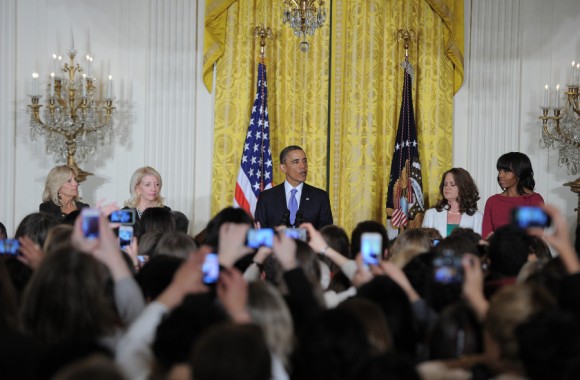 Barack Obama habla durante una recepción en la Casa Blanca, 2013. Foto: Getty