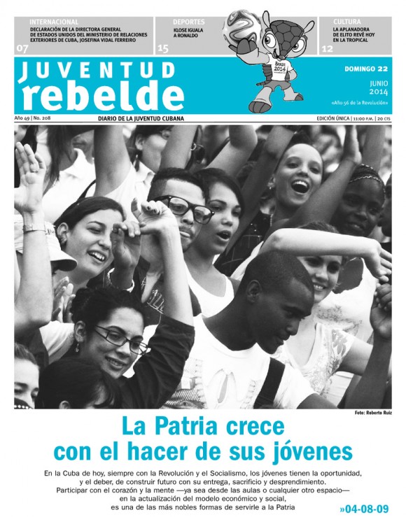 Periódico Juventud Rebelde, domingo 22 de junio de 2014