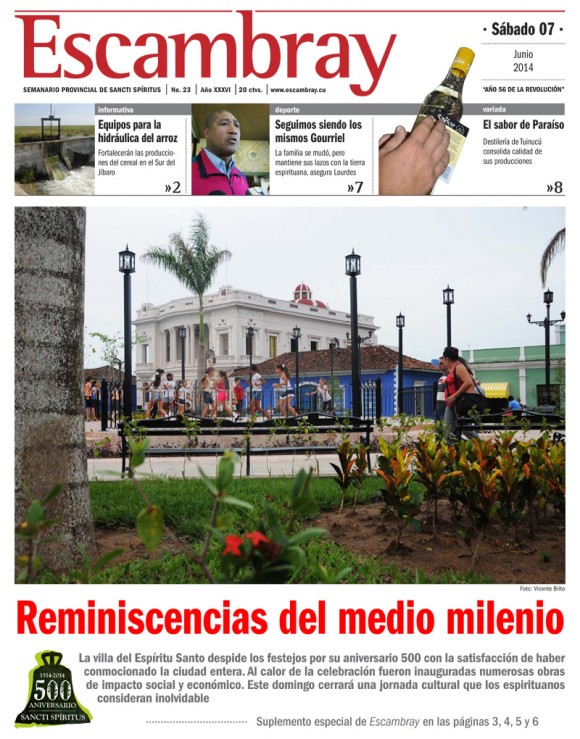 Periódico Escambray, Sancti Spíritus, sábado 7 de junio de 2014