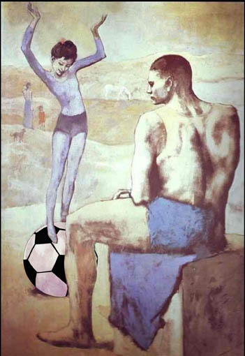 Picasso and fútbol. Caricatura: Falco