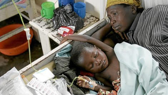 Niño enfermo de Malaria. Foto: AP (Archivo). 