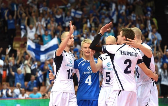 El equipo finlandés levantó un juego prácticamente perdido. Foto: Sitio FIVB