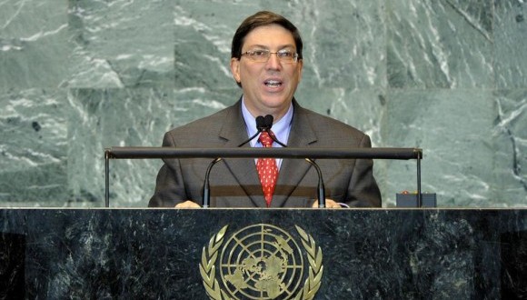 El Canciller cubano Bruno Rodríguez Parrilla en la ONU.