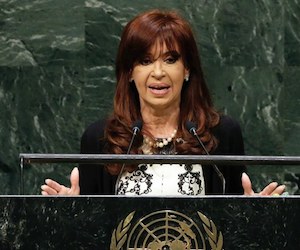 Cristina Fernández en la ONU. Foto: AP.