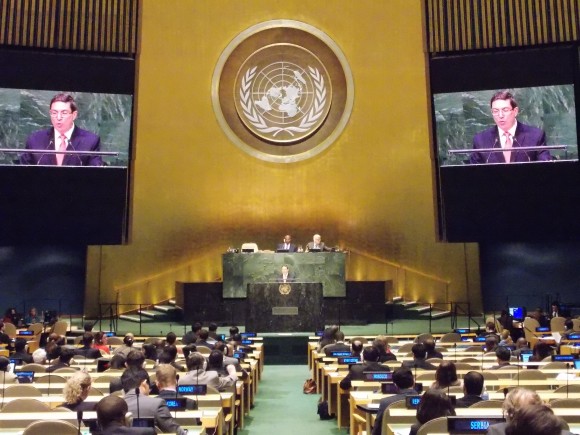 Bruno en la ONU contra el Bloqueo 2014 2