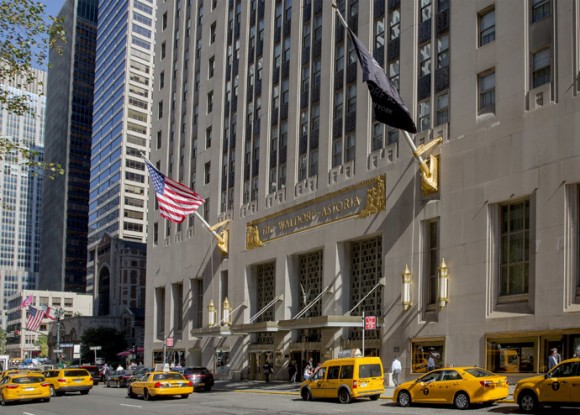 The Waldorf Astoria is pictured at 301 Park Avenue in New York