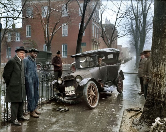 accidente automovilístico en Washington DC en 1921.