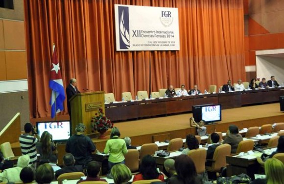 Inauguración del XII Encuentro Internacional de Ciencias Penales 2014, que se desarrolla en el  Palacio de Convenciones de La Habana, el 26 de noviembre de 2014. AIN FOTO/Marcelino VAZQUEZ HERNANDEZ/rrcc