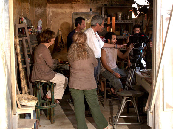 Fernado Pérez durante la filmación de la película.