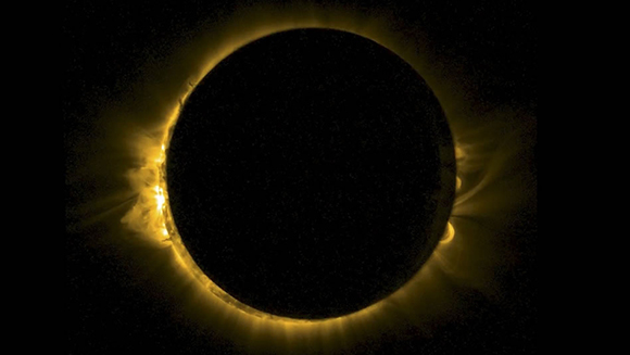 El eclipse visto desde el minisatélite Proba 2 de la Agencia Espacial Europea (ESA). Foto: Reuters