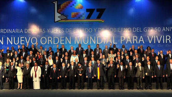 Líderes de los países miembros del Grupo de los 77, más China, reunidos en Santa Cruz, Bolivia. Foto: Archivo