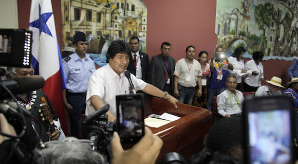 Evo Morales, presidente de Bolivia en Cumbre de los Pueblos. Foto: Ismael Francisco/Cubadebate.