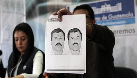 Retrato del narcotraficante Joaquín 'El Chapo' Guzmán. Foto: ESTEBAN BIBA (EFE)