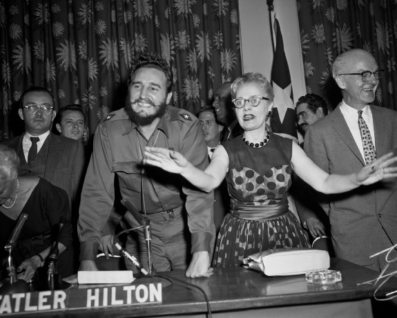 Fidel Castro muestra una gran sonrisa en al Universidad de Columbia el 22 de abril 1959. Foto: Revolución