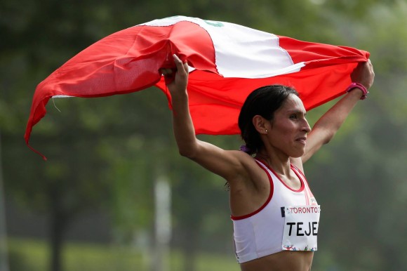 La peruana Gladys Tejeda gana el maratón femenino. Foto: sitio oficial en Facebbok de los Juegos Panamericanos