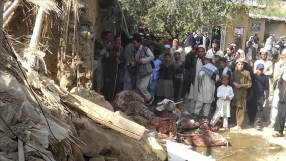 Casa en Paquistán destruida por un ataque de un dron estadounidense.