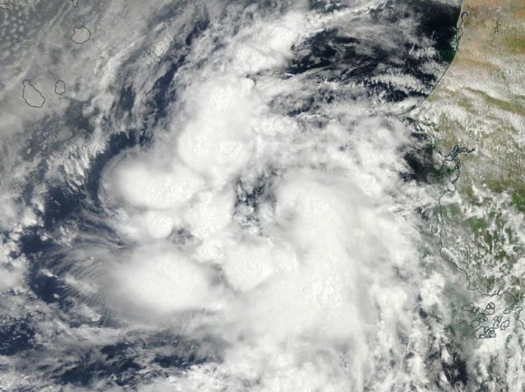 La tormenta tropical Fred, a punto de convertirse en el segundo huracán de la temporada en el Atlántico.                                      Imagen del satélite MODIS de NASA 30 de agosto, 2015.