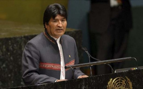 Evo Morales ante la ONU, hoy. 
