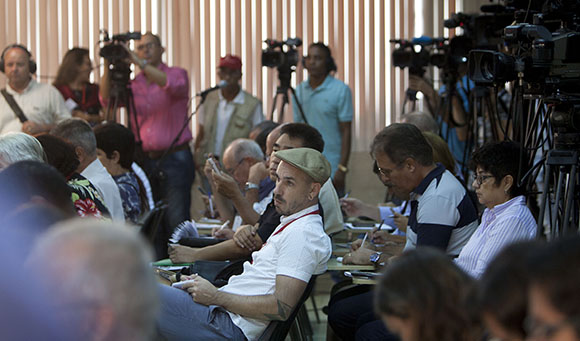 Prensa acreditada en Cuba en la cancilleria. Foto: Ismael Francisco/Cubadebate.