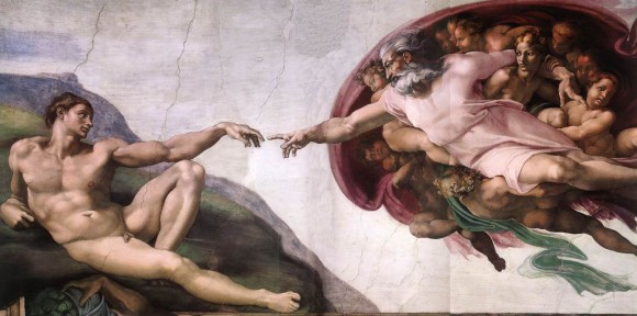 "La creación de Adán, fresco de la Capilla Sixtina, de Miguel Angel Buonarroti. Foto tomada de la página oficial de los Museos Vaticanos