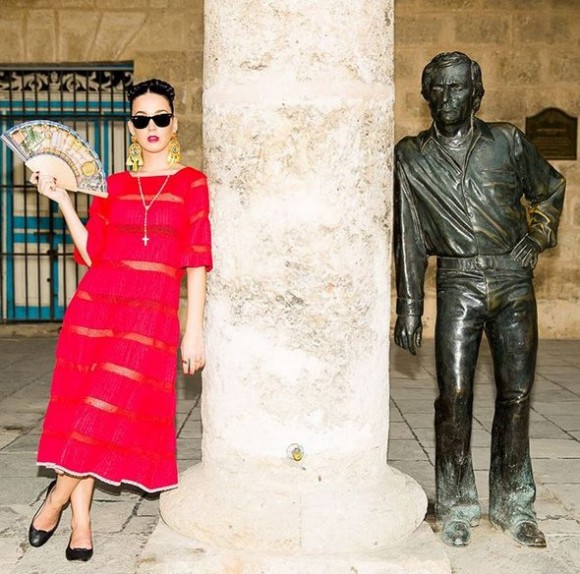 Katy Perry en Cuba La Habana Vieja. Foto: Cuenta de Instagram de la cantante