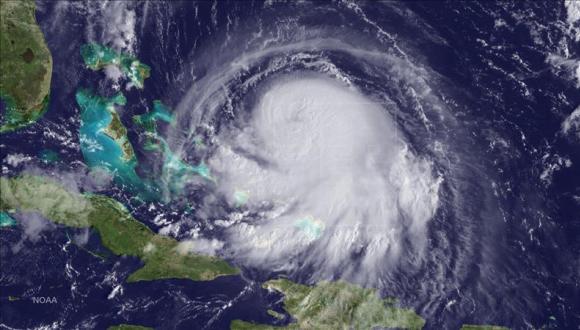 Foto satelital del Huracán Joaquín. Foto: Administración Oceánica y Atmosférica Nacional de Estados Unidos.