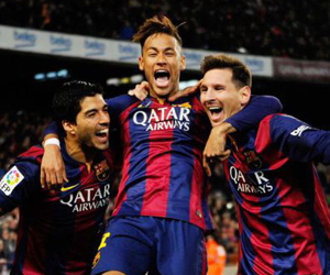 La MSN. Neymar al centro.