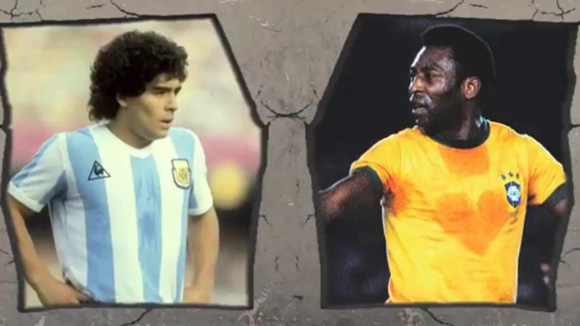 Los dos mejores jugadores de la historia, Maradona y Pelé, no coincidieron en la misma época.