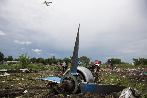 Accidente de avión en Sudán del Sur. Foto: AFP.