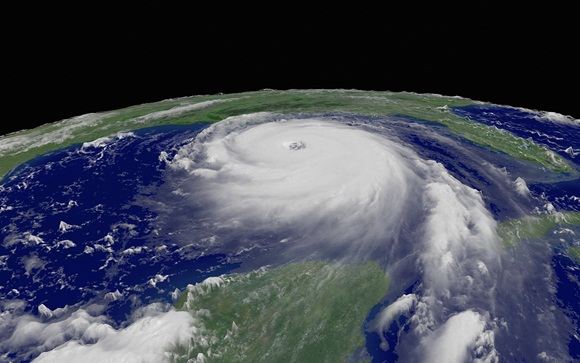 Imagen satelital del Huracán Katrina.