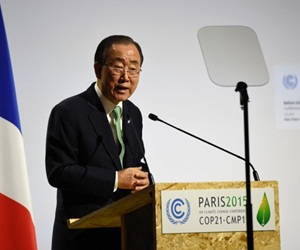 Ban Ki-moon en la recién terminada Cumbre Climática de París. Foto: Archivo.