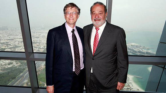 El mexicano Carlos Slim (izq) y el estadounidense Bill Gates, dueños de las dos fortunas más grandes del mundo. 