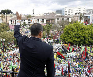 Rafael Correa celebra con el pueblo nueve años de gestión. Foto: Presidencia de Ecuador.