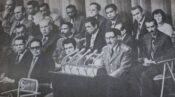 RAúl habla en el acto de proclamación de la nueva Constitución de la República de Cuba, el 24 de febrero de 1976. Foto: Archivo de Trabajadores