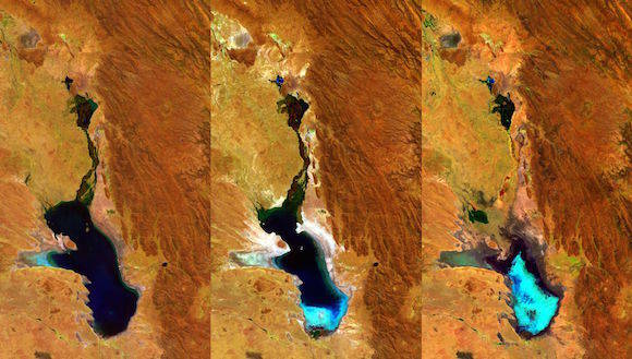 No es la primera vez que el lago Poopó se evapora: ocurrió en 1944. Foto: ESA