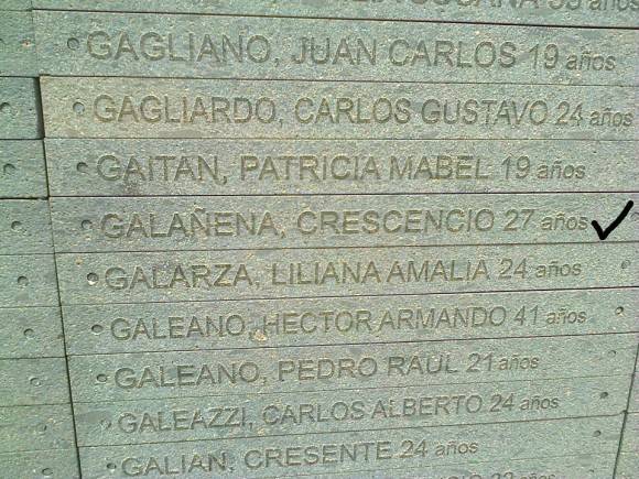 El diplomático cubano Crescencio Galañena, asesinado durante la dictadura argentina, es recordado en el Parque de la Memoria. Foto: Orestes Pérez / Cubadebate