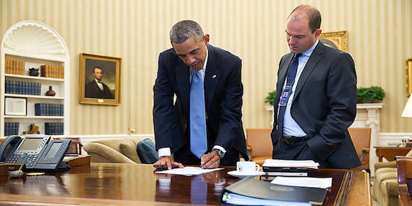 Barack Obama y Ben Rhodes en la Casa Blanca. Foto: White House.