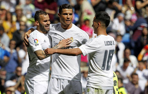 Jesé, Cristiano y Lucas fueron la delantera del Real Madrid contra el Eibar. Foto tomada de Marca.