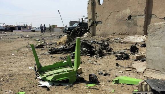 Lugar donde se registró un atentado con camión bomba, en el área de Nahrawan en el sureste de Bagdad. Foto: Xinhua