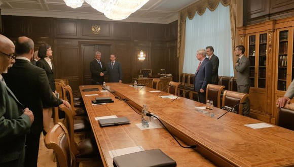 Miguel Díaz-Canel durante su encuentro con dirigentes de la Duma Rusa. Foto: Foto: Cuenta en Twitter de Rogelio Sierra, Viceministro del MINREX